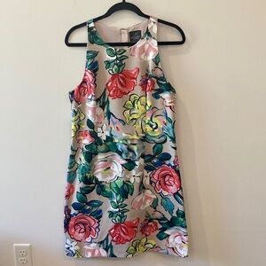 Adrianna Papell Sleeveless Dress Khaki Multi Colors Floral Size 8
